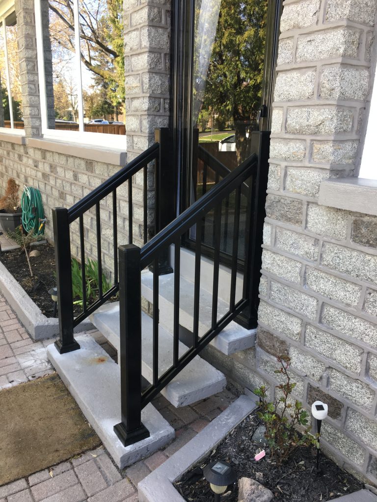 Porch Outdoor Stair Steps Railings Mississauga Toronto Aluminum Railings